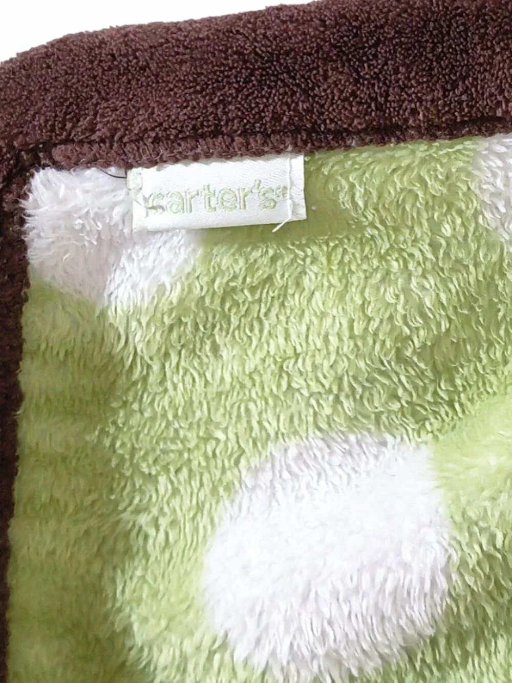 Carter's Elephant White Polka Dot Green Security Lovey Blanket 28